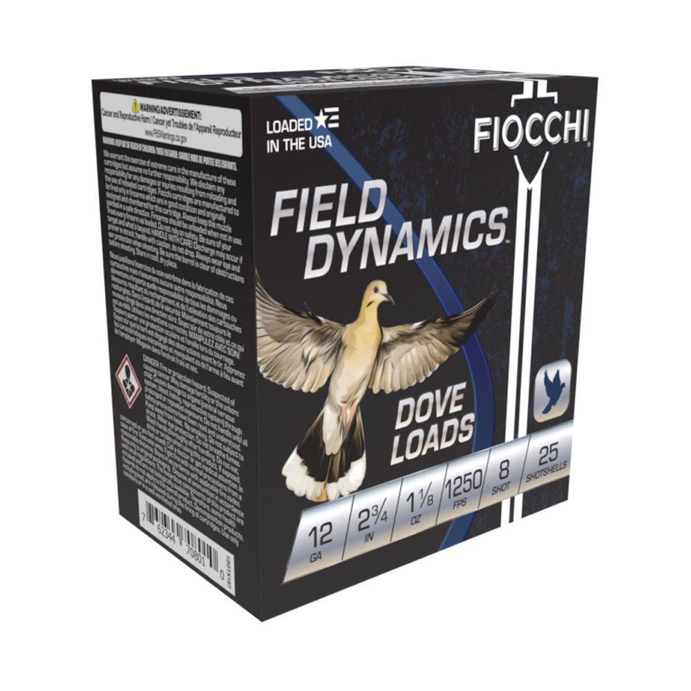 Fiocchi - Field Dynamics - 12 GA - AMMO FD 12GA 2.75IN 8 1.125OZ 25RD for sale