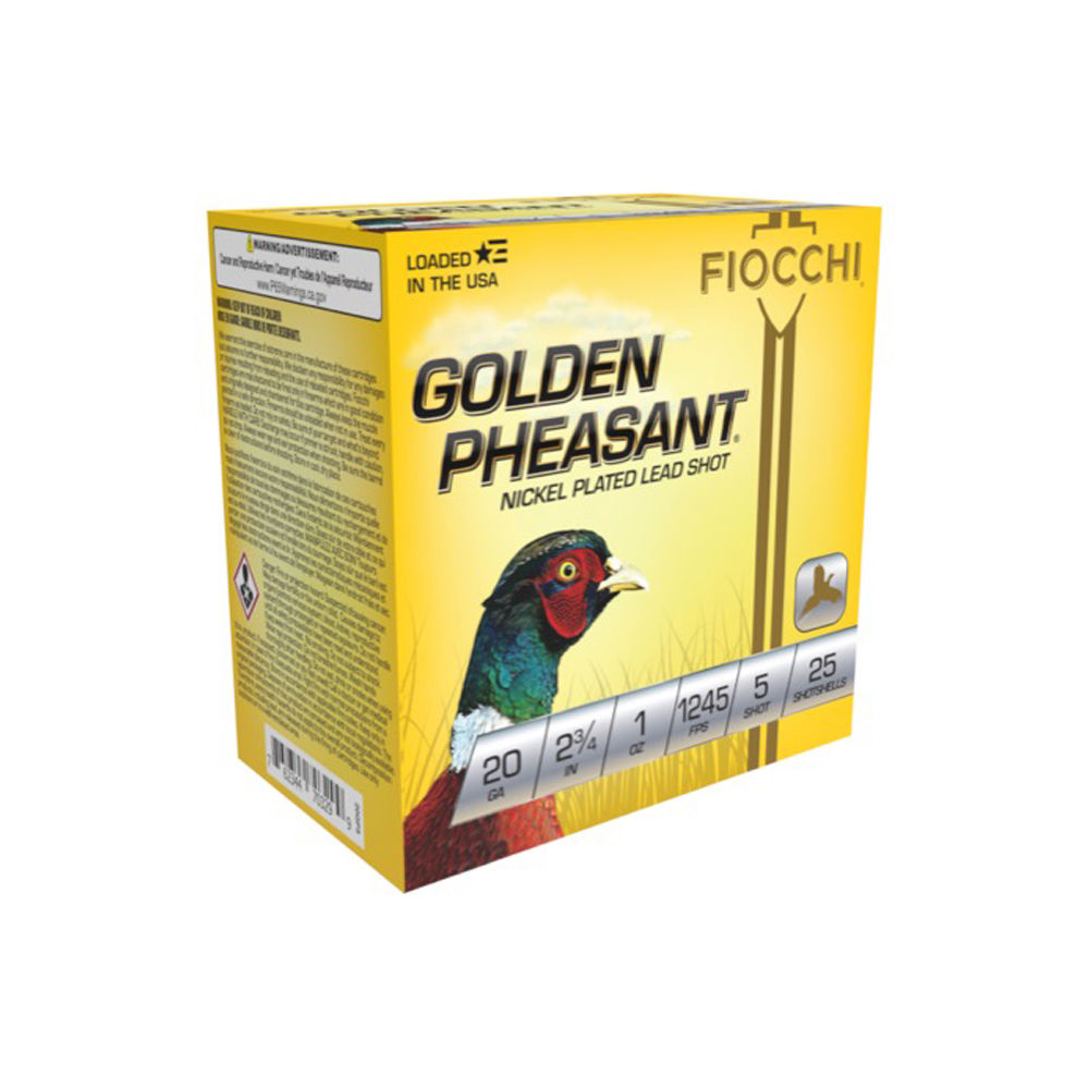 FIOCCHI GLDN PHSANT 20GA 2.75" 1245FPS 1OZ #5 25RD 10BX/CS - for sale