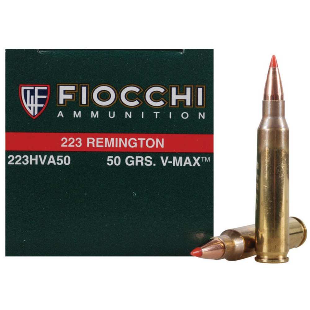 FIOCCHI 223 REM 50GR V-MAX 50RD 20BX/CS - for sale