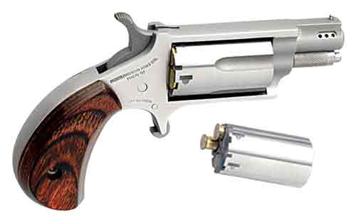 NAA MINI-REVOLVER COMBO 1-1/8" .22LR/.22WMR S/S PORTED WOOD - for sale