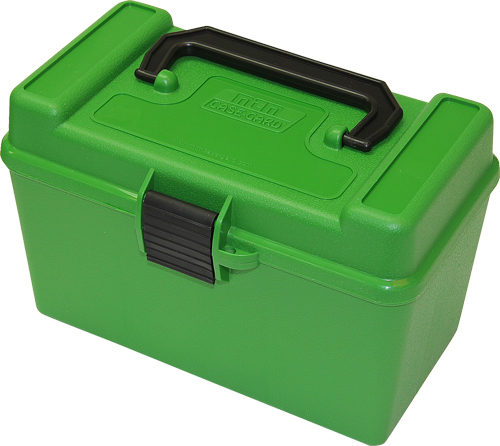 MTM DELUXE AMMO BOX 50-ROUNDS X-LARGE RIFLE CALIBERS GREEN - for sale