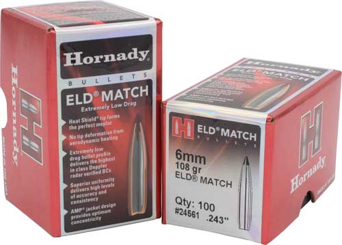 HRNDY ELD-M 6MM .243 108GR 100CT - for sale