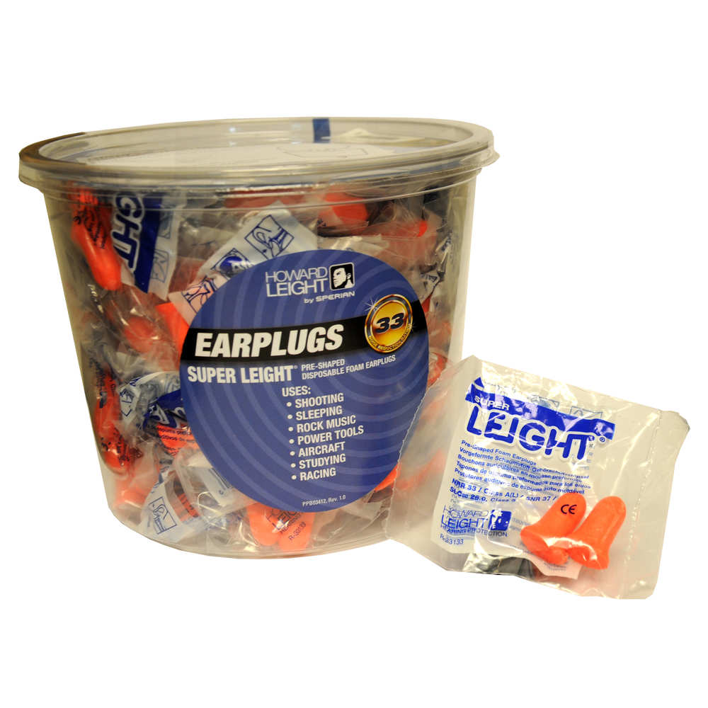 howard leight - Disposable - SPR-LEIGHT DISP PLUGS 100PR TUB NRR 33 for sale