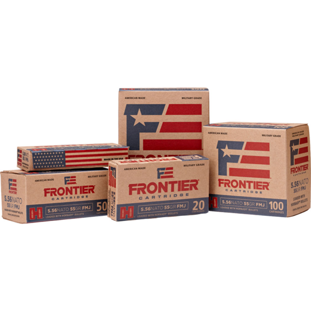 Hornady - Rifle - 5.56x45mm NATO - AMMO FRONTIER 5.56 NAT 55GR FMJ 20/BX for sale