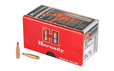 HORNADY BULLETS 22CAL .224 75GR ELD-M MATCH 100CT 25BX/CS - for sale