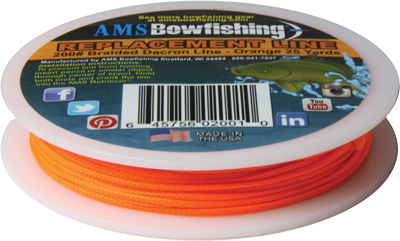AMS BOWFISHING REPLACEMENT LINE ORANGE #200 25 YARDS - for sale