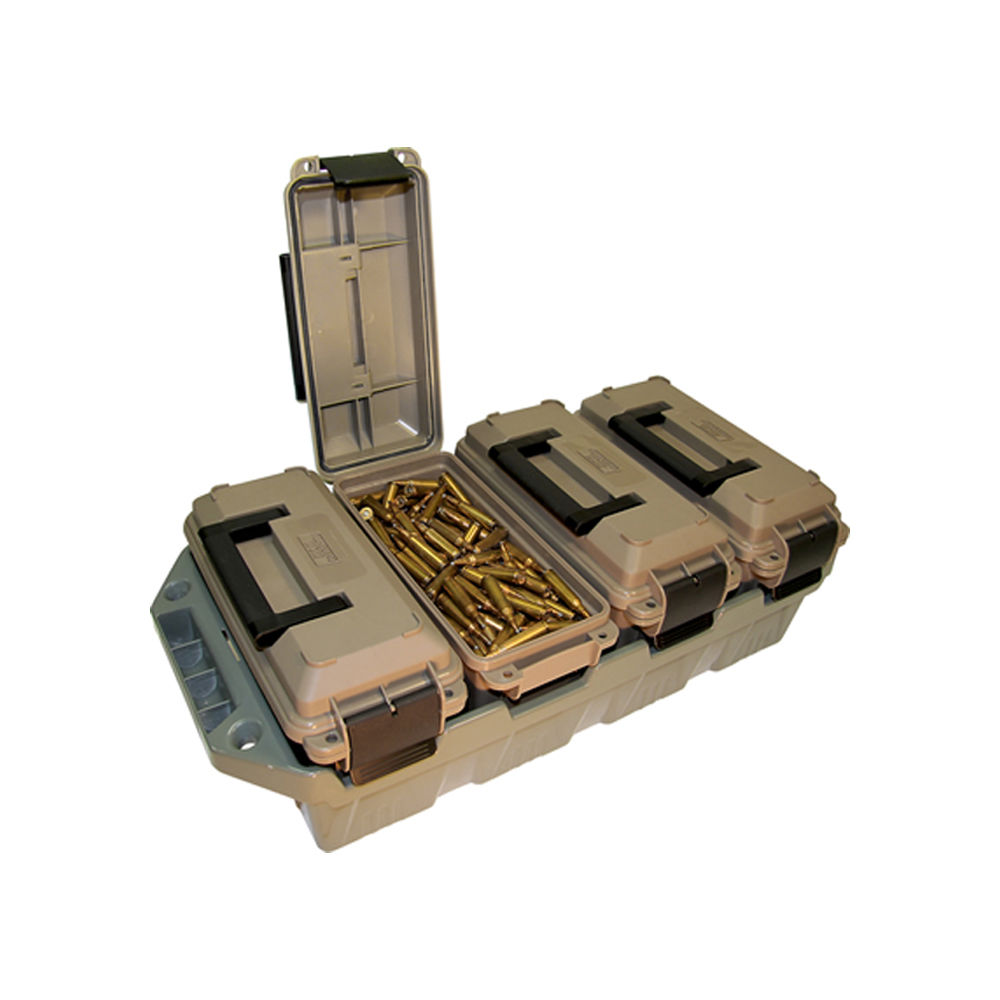 MTM 4-CAN AMMO CRATE W/ 4 .30 CAL AMMO CANS ARMY GRN/DK ERTH - for sale