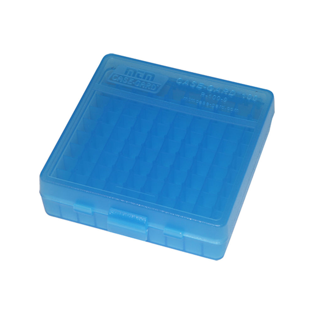 MTM AMMO BOX .22LR 100-ROUNDS CLEAR BLUE - for sale