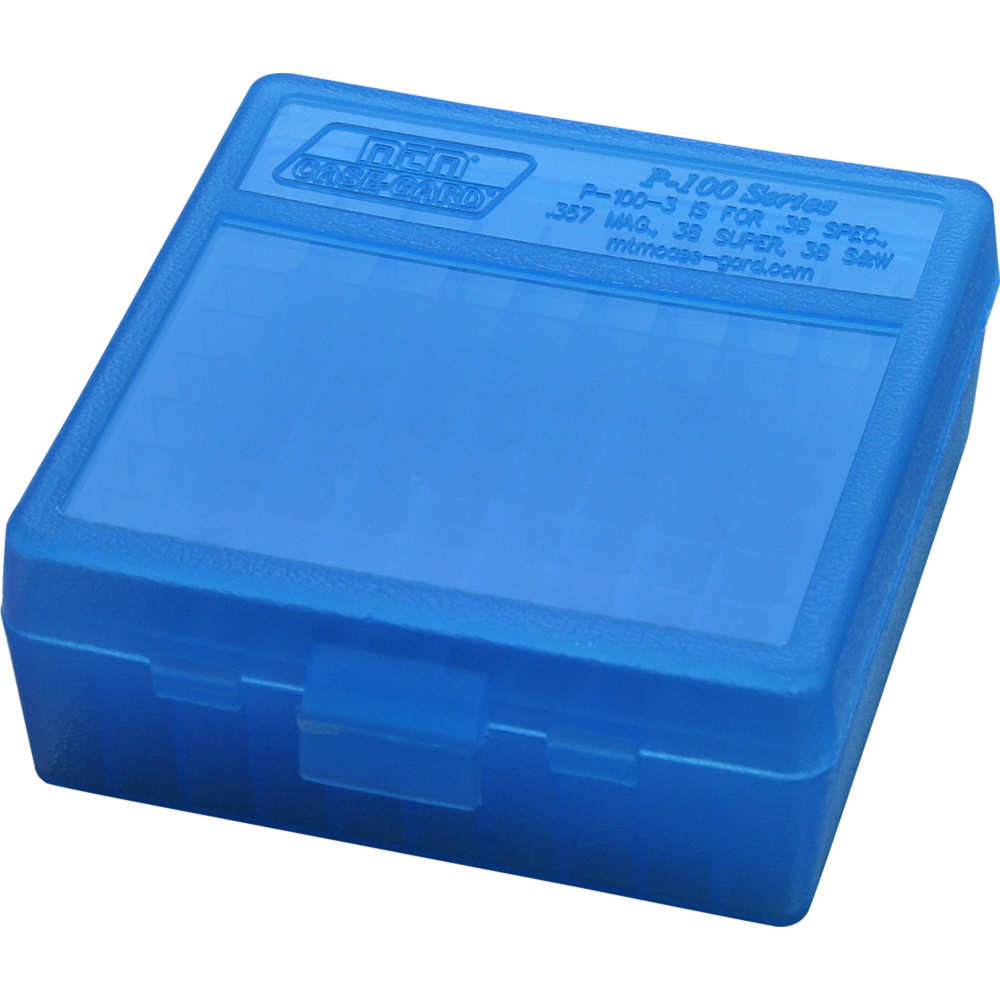 mtm case-gard - Ammo Box - P100 MED HNDGN AMMO BOX 100RD - CLR BLUE for sale