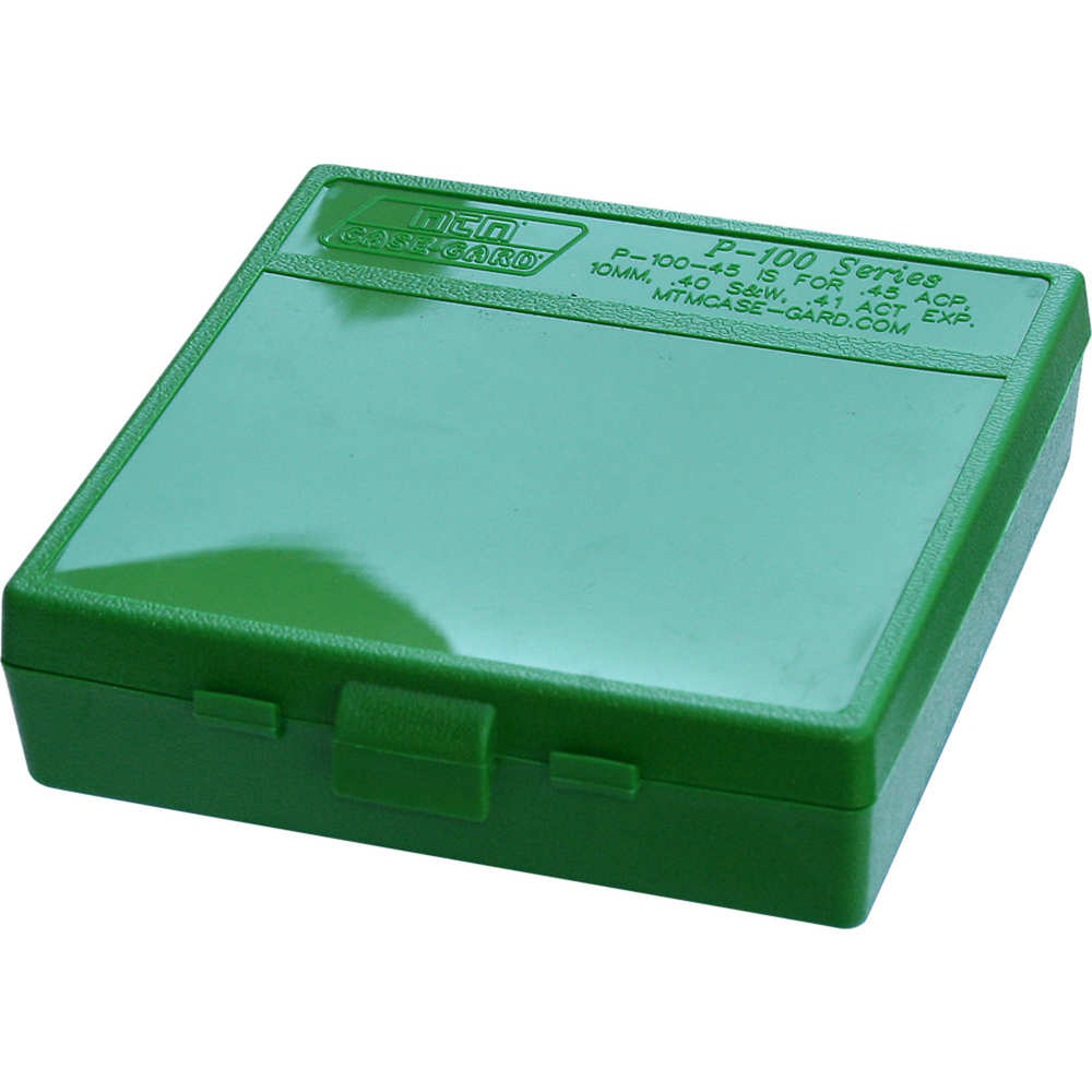 MTM AMMO BOX .45ACP/.40SW/10MM 100-ROUNDS GREEN - for sale