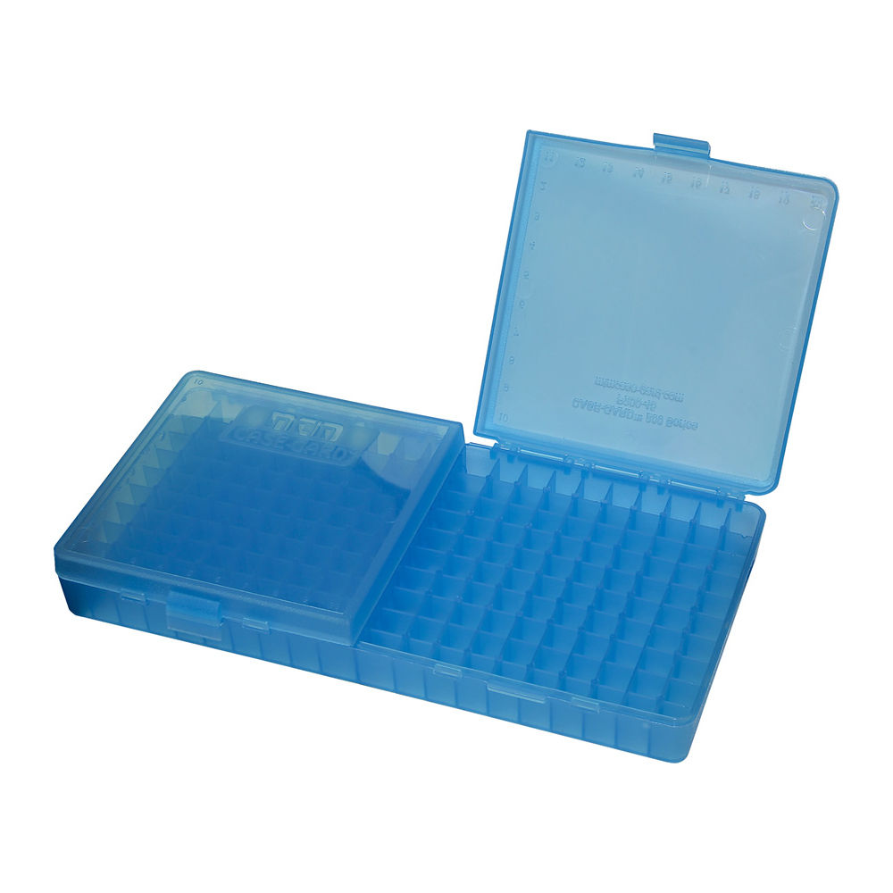 MTM AMMO BOX .45ACP/.40SW/10MM 200-ROUNDS CLEAR BLUE - for sale