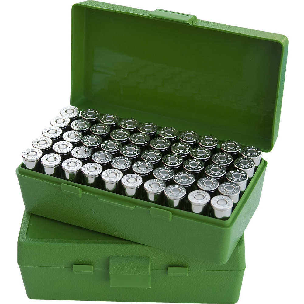 MTM AMMO BOX .44RM/.41RM/.45LC 50-ROUNDS FLIP TOP STYLE GREEN - for sale