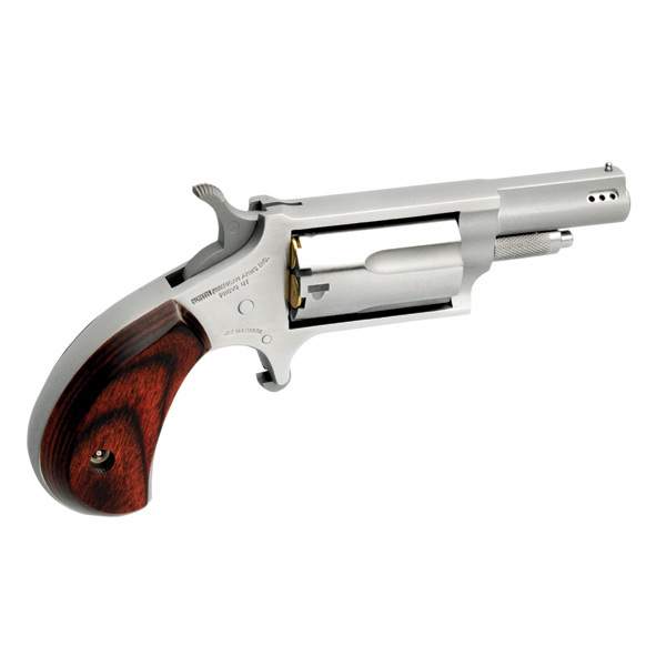 NAA MINI-REVOLVER COMBO 1-5/8" .22LR/.22WMR S/S PORTED WOOD - for sale