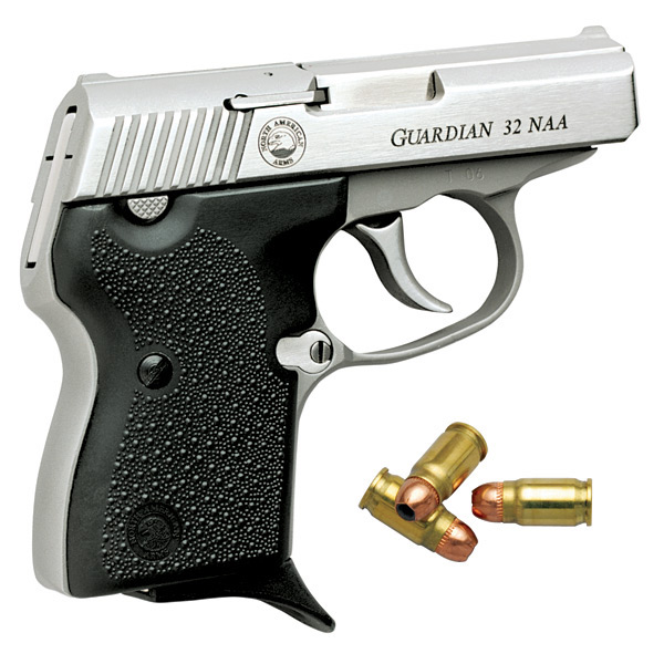 NAA GUARDIAN .32NAA 6+1 SHOT S/S BLACK RUBBER - for sale