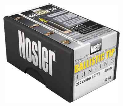 NOSLER BULLETS 270 CAL .277 140GR BALLISTIC TIP 50CT - for sale