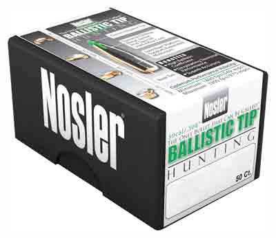 NOSLER BULLETS 30 CAL .308 168GR BALLISTIC TIP 50CT - for sale