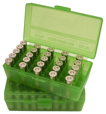 MTM AMMO BOX .44RM/.41RM/.45LC 50-ROUNDS FLIP TOP STYLE GREEN - for sale