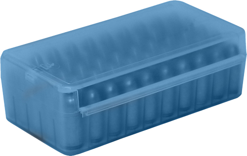 MTM AMMO BOX .45ACP/.40SW/10MM 50-ROUNDS SIDE SLIDE CL BLUE - for sale