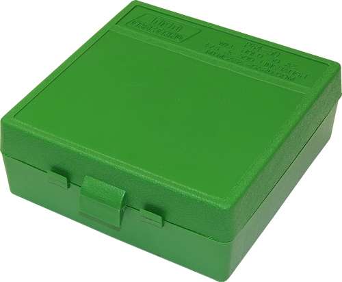 MTM AMMO BOX .50AE/.50SW MAG 64-ROUNDS FLIP TOP STYLE GREEN - for sale
