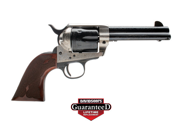 CIMARRON FRONTIER .45LC PW FS 4.75" ENGRAVED SILVER/BL WAL - for sale