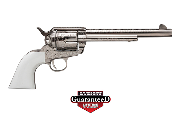 CIMARRON FRONTIER .45LC PW FS 7.5" ENGRAVED NICKEL/IVORY - for sale