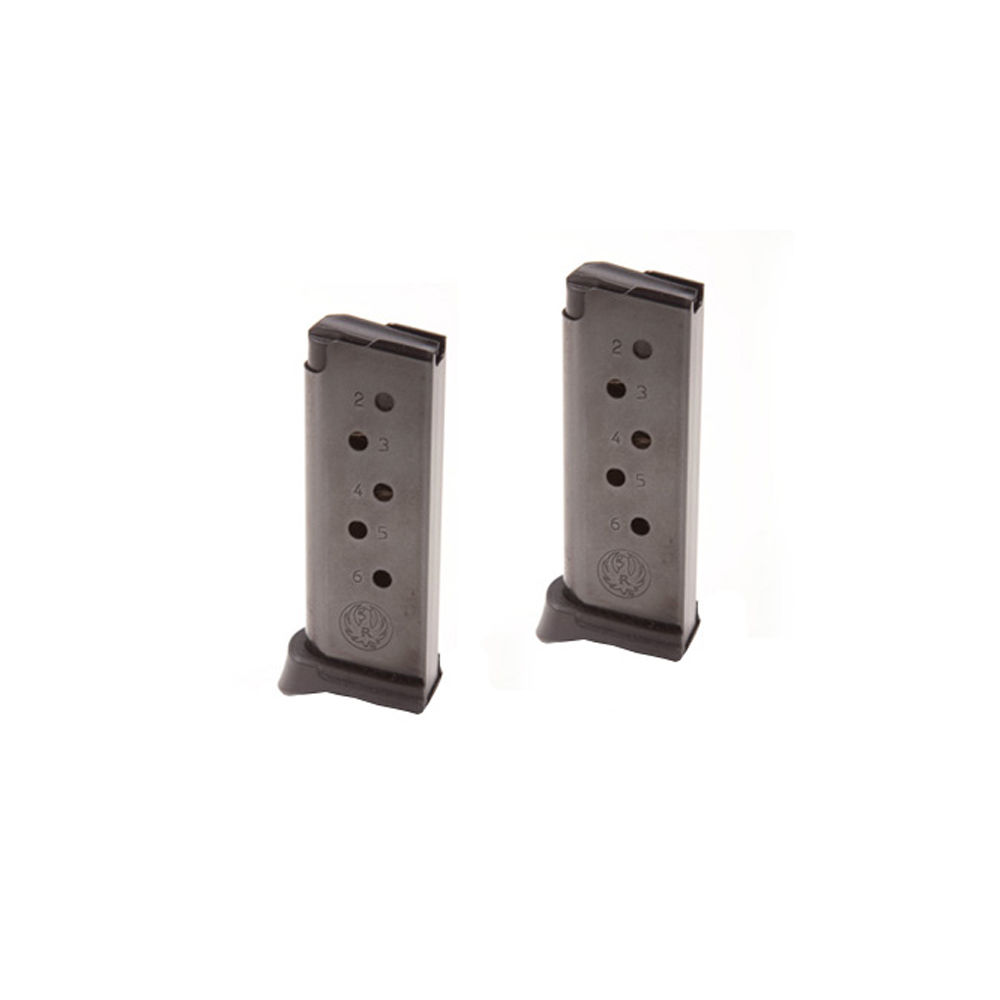 RUGER MAGAZINE LCP .380ACP 6RD W/FINGER EXT. 2-PACK - for sale