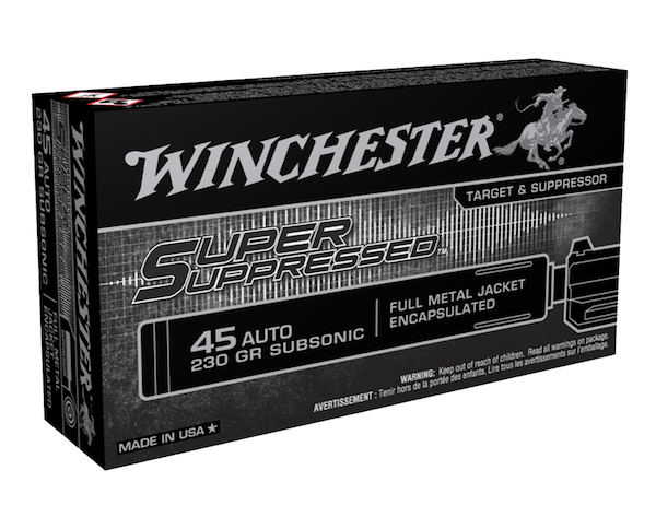 WINCHESTER SUPER SUPRESS 45APC 230GR FMJ 50RD 10BX/CS - for sale