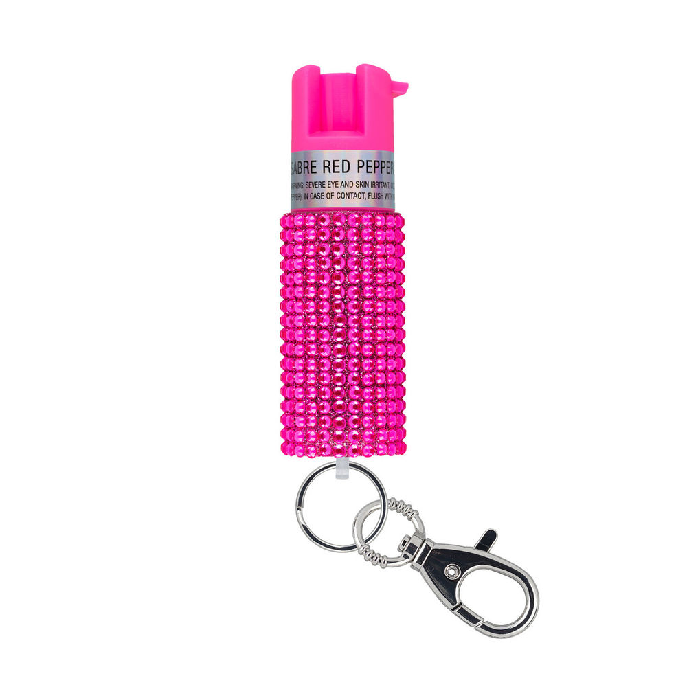 SABRE JEWELED PEPPER SPRAY W/ SNAP CLIP/TWIST LOCK PINK - for sale