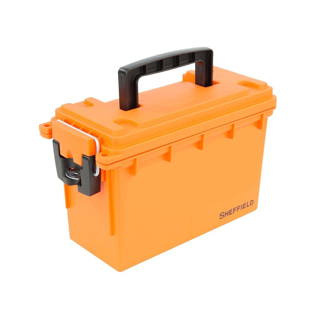 SHEFFIELD FIELD/AMMO BOX SAFETY ORANGE MADE IN USA - for sale