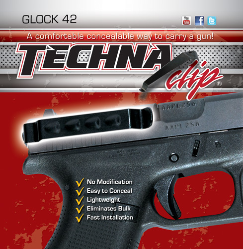 TECHNA CLIP FOR GLOCK 42 AMBI BLK - for sale
