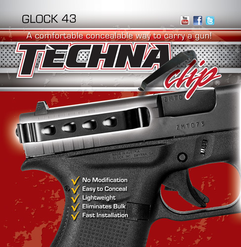 TECHNA CLIP FOR GLOCK 43 AMBI BLK - for sale