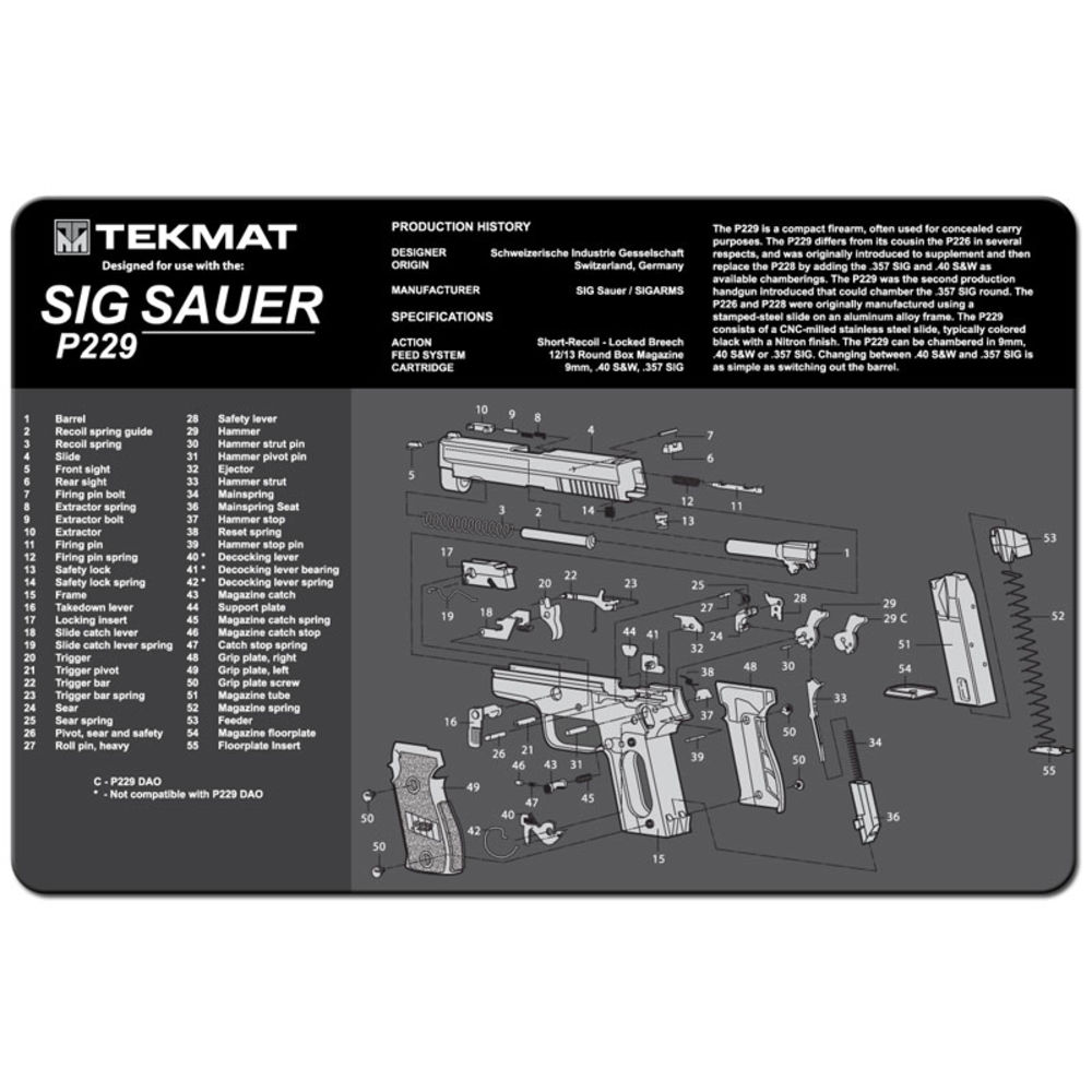 tekmat - Sig Sauer P229 - TEKMAT SIG SAUER P229 - 11X17IN for sale