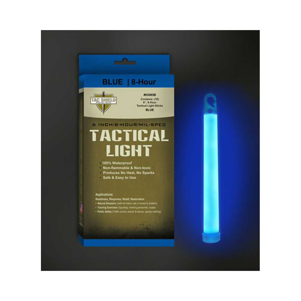 tac shield - 03085B - TAC 8 HR LIGHT STICK BLUE 6 IN 10 PK for sale