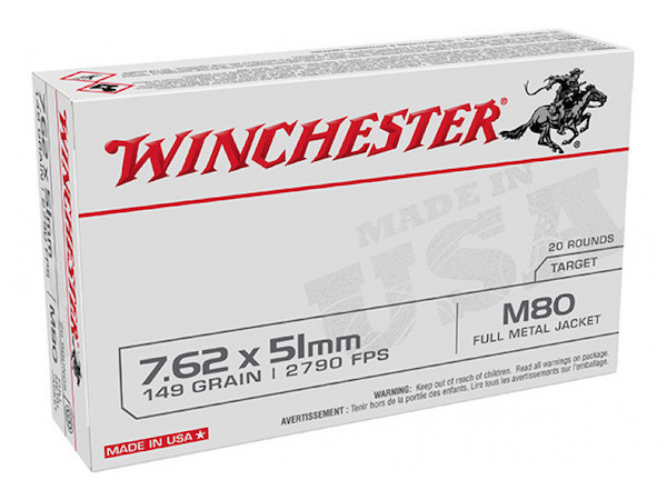 WIN 7.62X51 M80 149GR FMJ 20/500 - for sale
