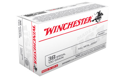 WINCHESTER USA 38 SPECIAL 130GR FMJ-RN 50RD 10BX/CS - for sale