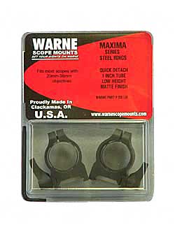 WARNE RINGS MAXIMA QD 1" LOW MATTE - for sale