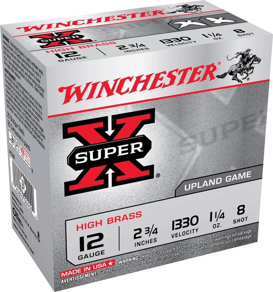 WINCHESTER SUPER-X 12GA 2.75" 1330FPS 1-1/4OZ 8 25RD 10BX/CS - for sale