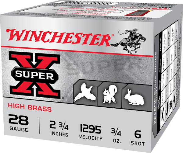 WINCHESTER SUPER-X 28GA 2.75" 1295FPS 3/4 OZ #6 25RD 10BX/CS - for sale