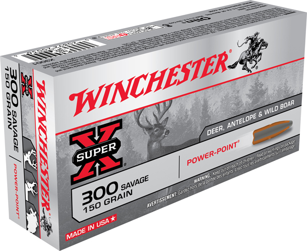 WINCHESTER SUPER-X 300 SAVAGE 150GR POWER POINT 20RD 10BX/CS - for sale