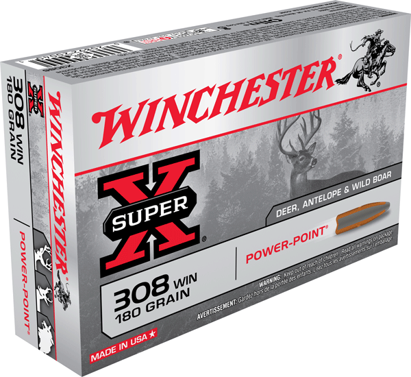 WINCHESTER SUPER-X 308 WIN 180GR POWER POINT 20RD 10BX/CS - for sale