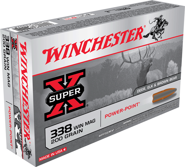 WINCHESTER SUPER-X 338 WM 200G POWER POINT 20RD 10BX/CS - for sale